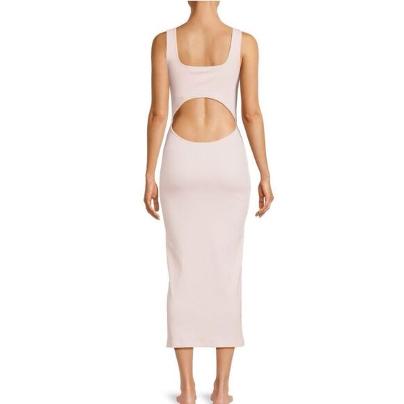 SKIN Isha Pima Cotton Blend Midi Sheath Dress in Pink NWT Size 3/Large - Picture 3 of 11